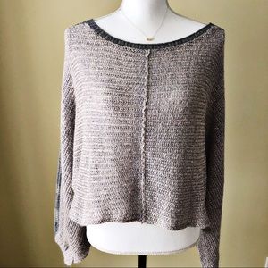 FREE PEOPLE • Oversized Boatneck Crop Knit Sweater